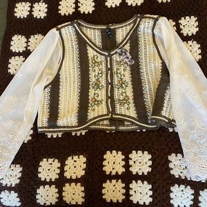 crotchet and lace cropped top